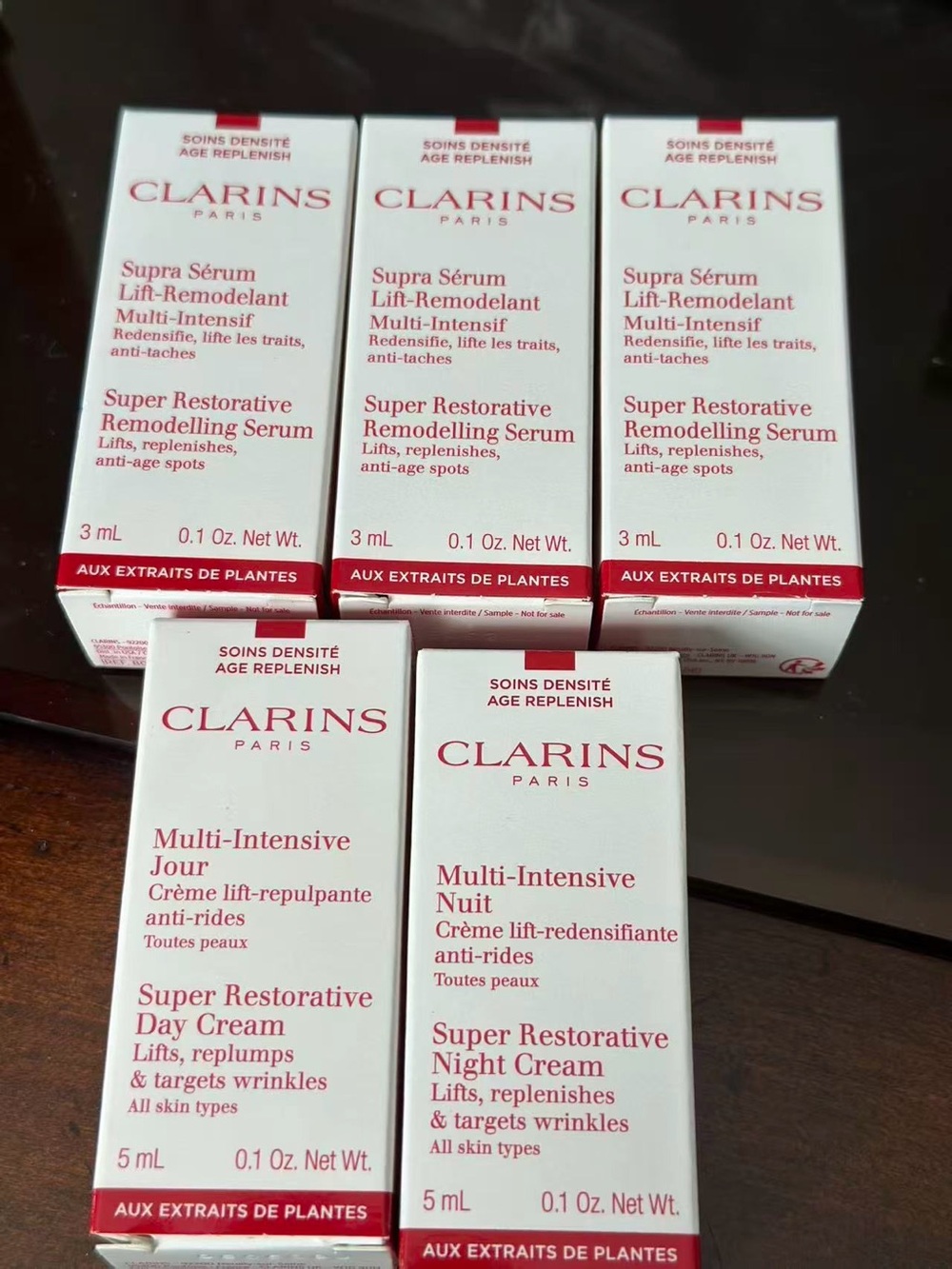 Clarins Super Restorative Set — White & Red Packaging